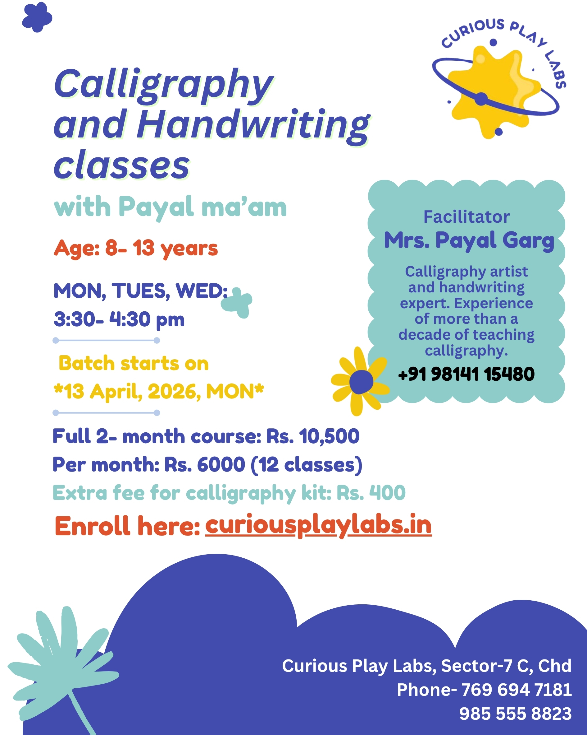 Calligraphy and Handwriting classes